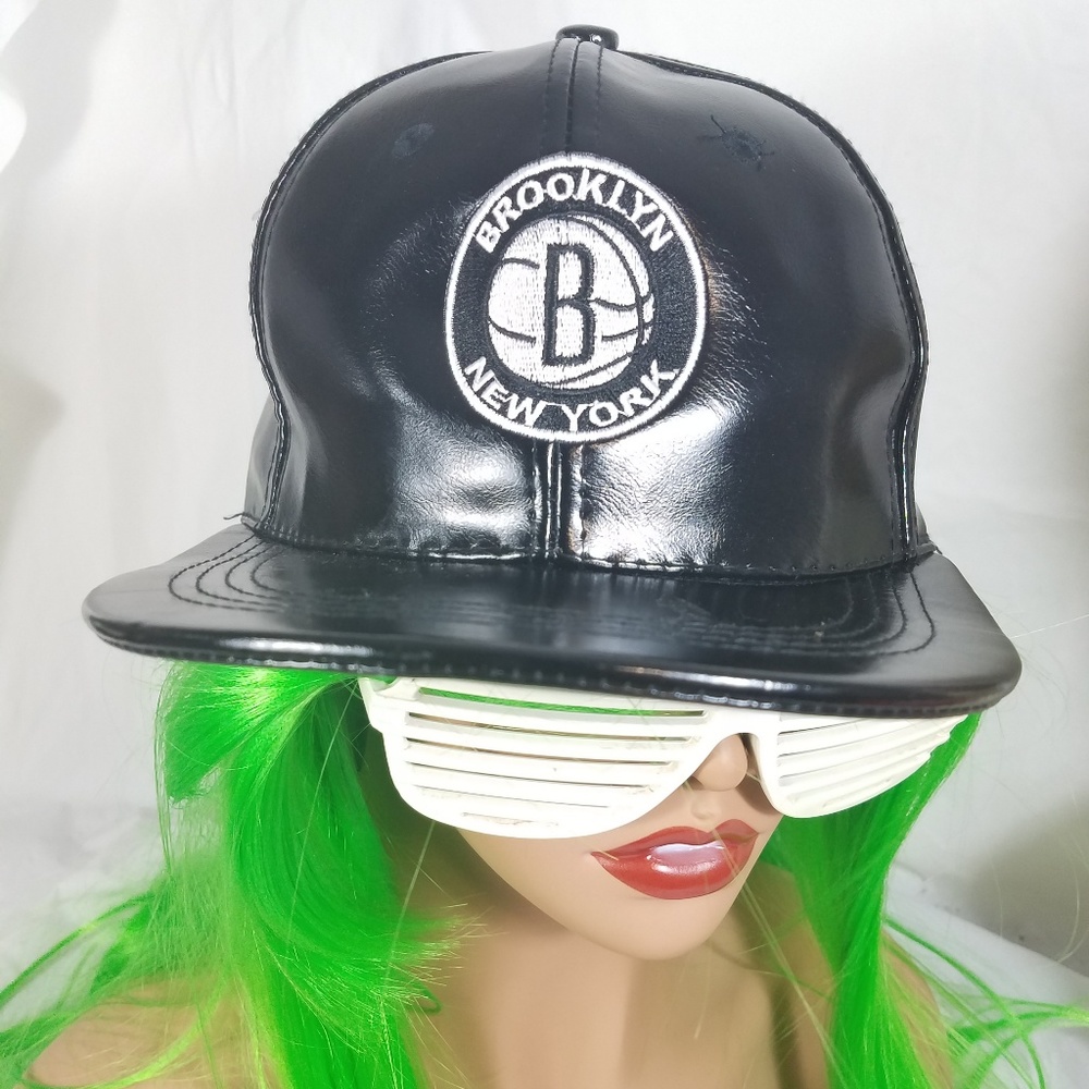 Brooklyn Nets patent leather basketball Hat